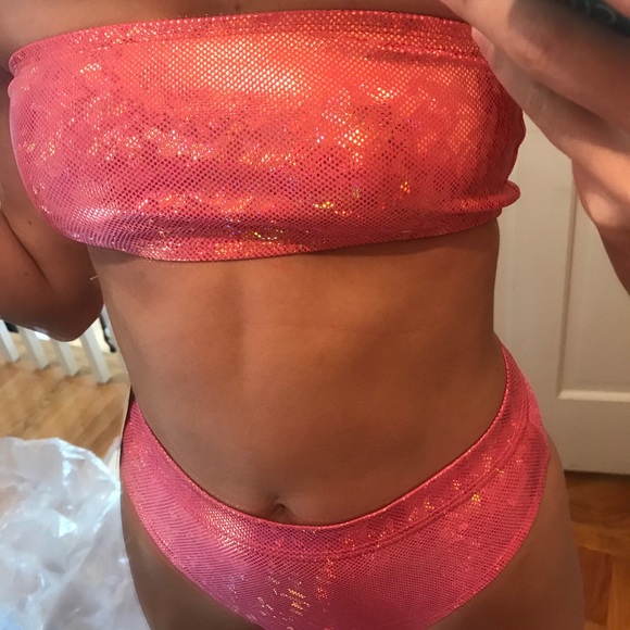 Candy Pink Metallic Bikini Set - Picture 6 of 6